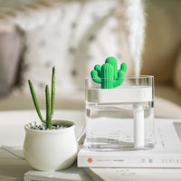 Load image into Gallery viewer, 160ML Ultrasonic Air Humidifier Clear Cactus Color Light USB Essential Oil Diffuser Car Purifier Aroma Diffusor Anion Mist Maker