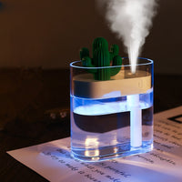 Load image into Gallery viewer, 160ML Ultrasonic Air Humidifier Clear Cactus Color Light USB Essential Oil Diffuser Car Purifier Aroma Diffusor Anion Mist Maker