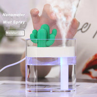 Load image into Gallery viewer, 160ML Ultrasonic Air Humidifier Clear Cactus Color Light USB Essential Oil Diffuser Car Purifier Aroma Diffusor Anion Mist Maker